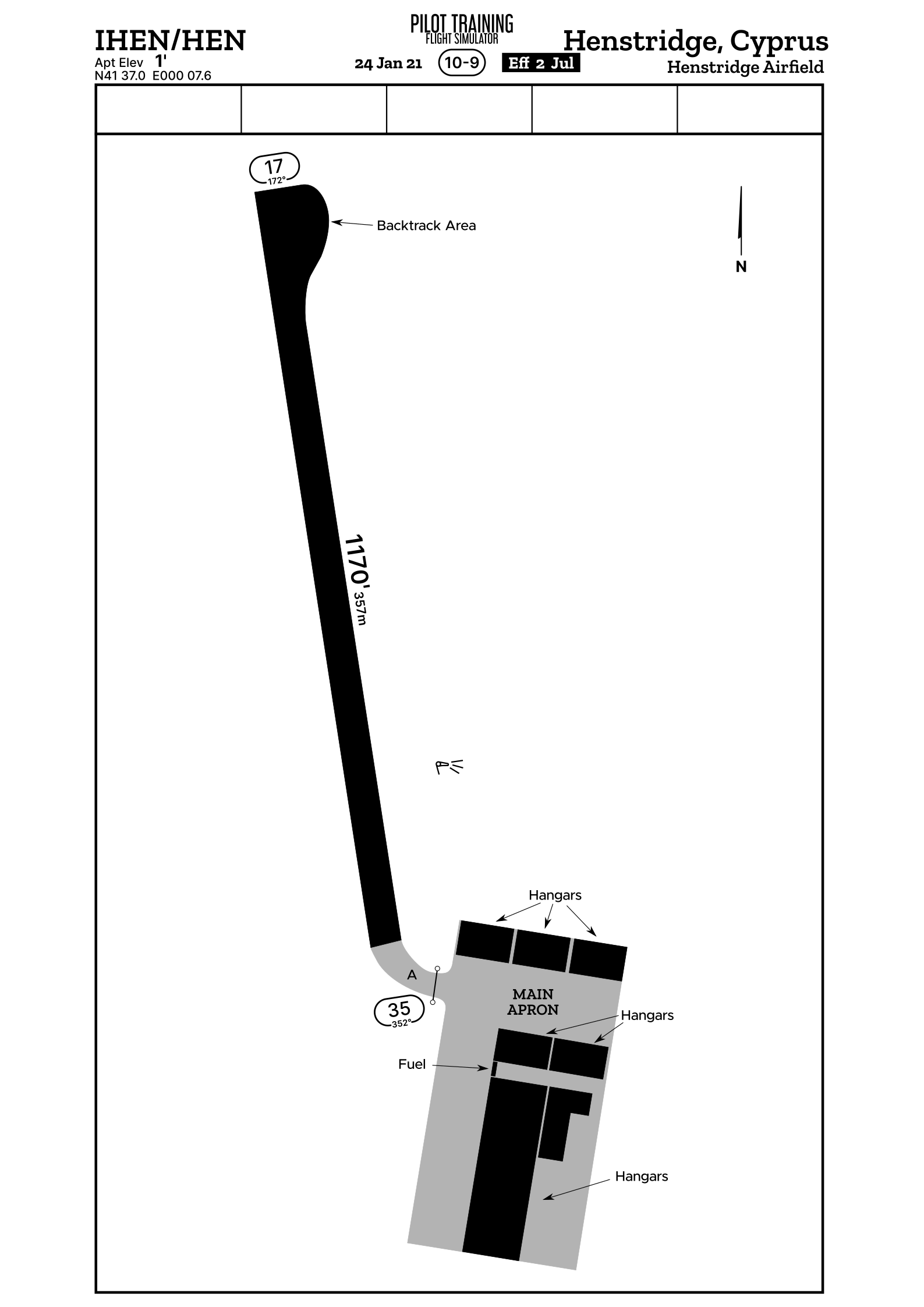 Airport ground chart for the airport IHEN